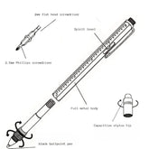 Twin Eagle Imports Marking Full Metal Body 6-in-1 Multi-Function Tool Blue Engineers Pen